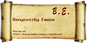 Benyovszky Emese névjegykártya